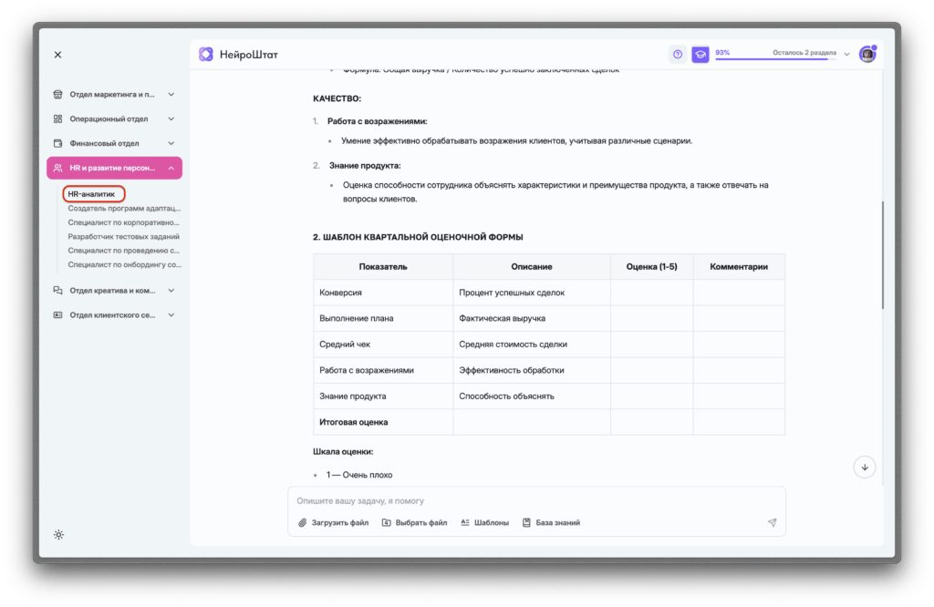 Нейроштат Оптимизация системы оценки персонала с HR-аналитиком