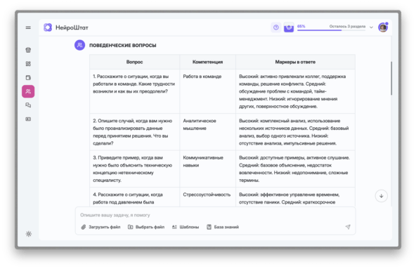 Результат ответа ИИ-специалиста по проведению интервью